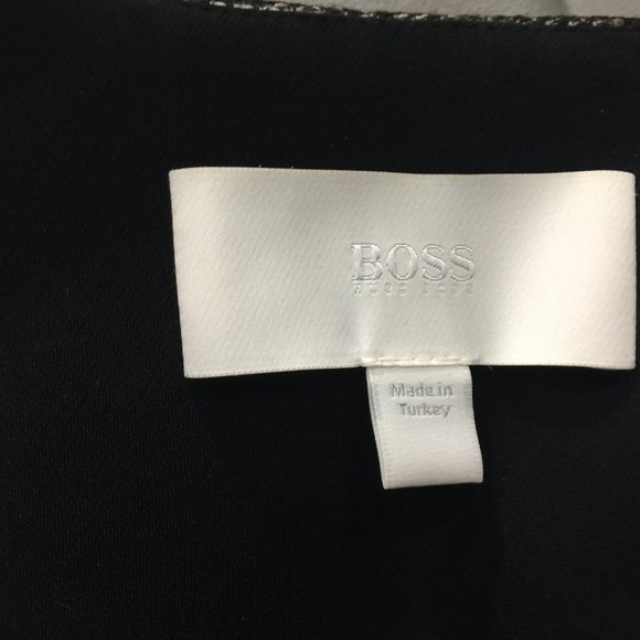 BOSS Hugo Cropped Black and White Tweed Jacket - Picture 2 of 5